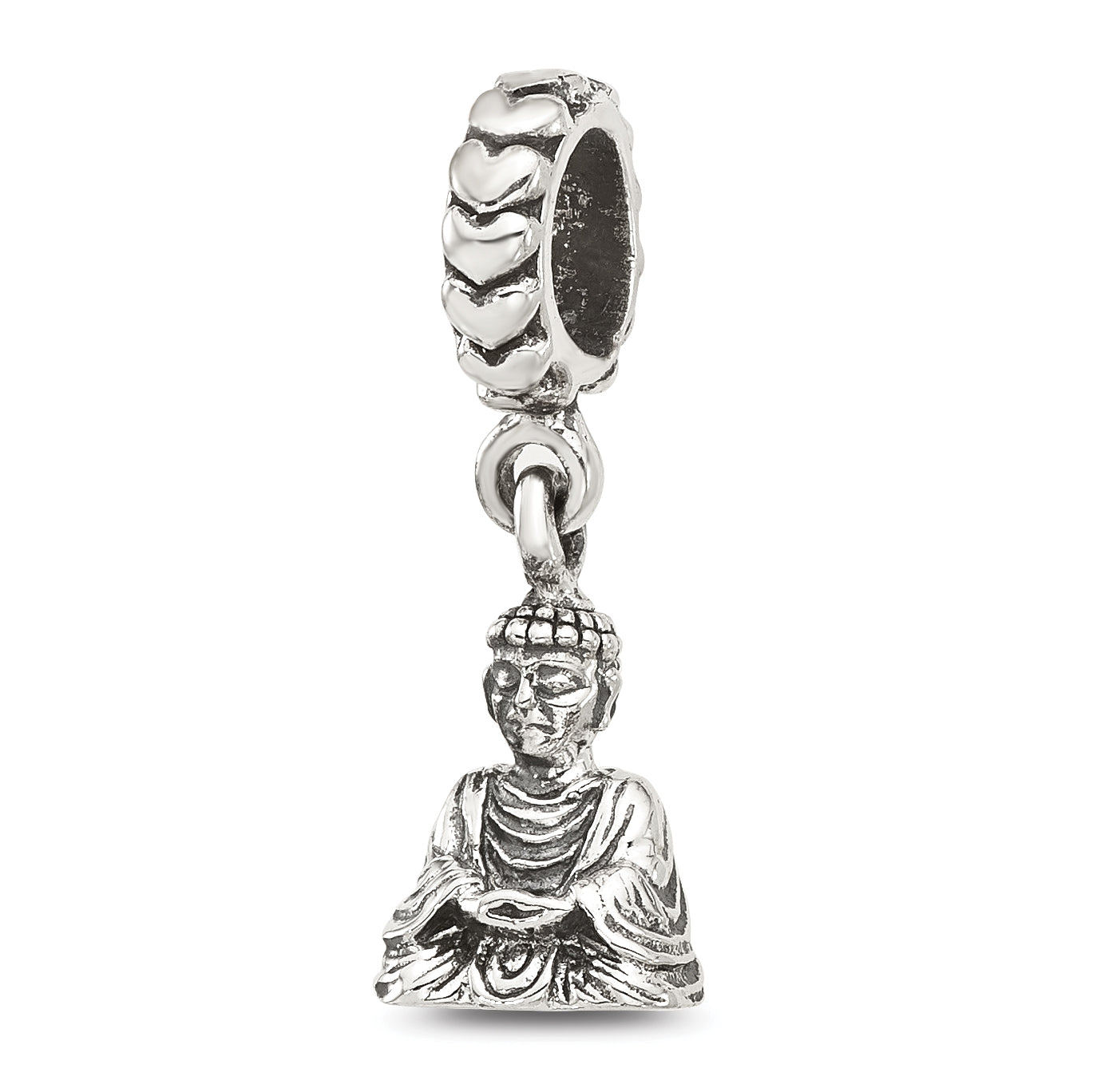 Sterling Silver Reflections Antiqued Budda Dangle Bead Main image