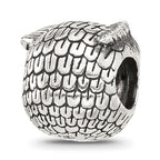 Sterling Silver Reflections Antiqued Owl Bead