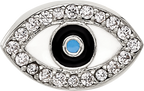 Sterling Silver Reflections Enameled and CZ Eye Bead