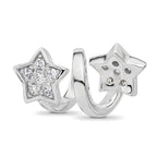 Sterling Silver Reflections Rhodium-plated CZ Star Twist Bead