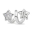 Sterling Silver Reflections Rhodium-plated CZ Star Twist Bead