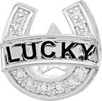 Sterling Silver Reflections Rhodium-plated CZ Lucky Horseshoe Bead