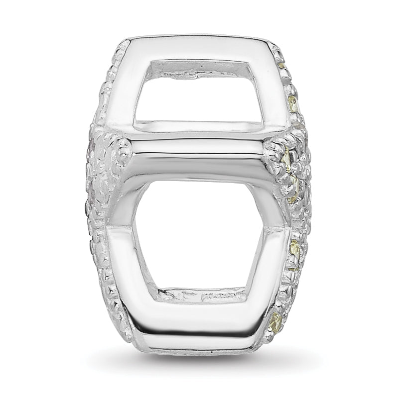 Sterling Silver Reflections Rhodium-plated Yellow & Clear CZ Star Bead Secondary image