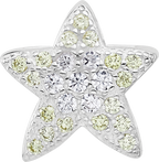 Sterling Silver Reflections Rhodium-plated Yellow & Clear CZ Star Bead