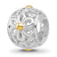 Sterling Silver Reflections Rhodium & Gold Plated Floral Bead