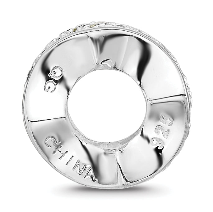 Sterling Silver Reflections Rh-plated Purple Enamel & Yellow CZ Bead Secondary image