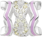 Sterling Silver Reflections Rh-plated Purple Enamel & Yellow CZ Bead