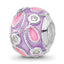 Sterling Silver Reflections RH-plated Purple Enameled and CZ Bead