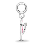 Sterling Silver Reflections Rh-plated Enameled CZ Flip Flop Dangle Bead