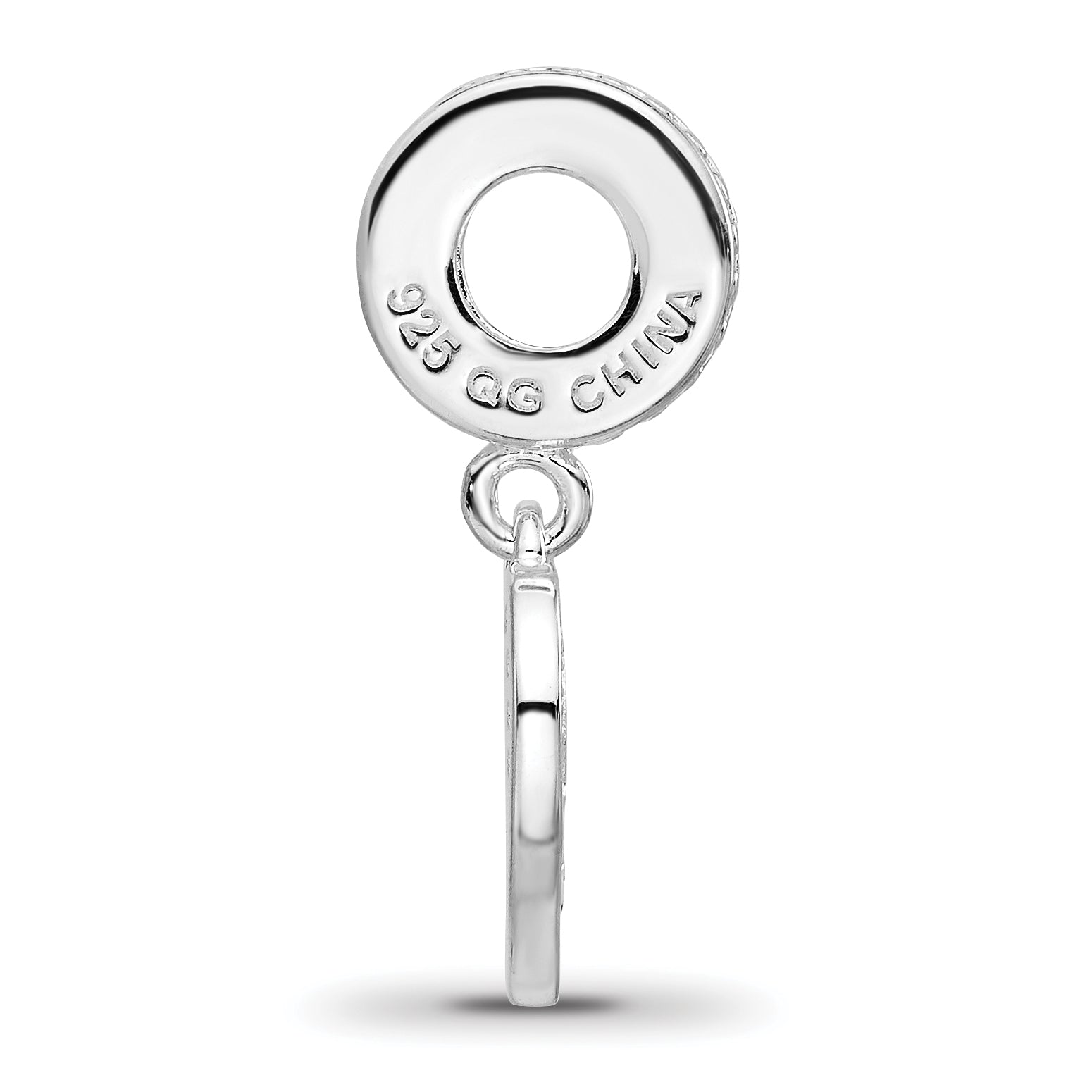 Sterling Silver Reflections Rh-plated Enameled & CZ 16 Dangle Bead