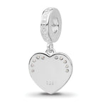 Sterling Silver Reflections Rh-plated Enameled & CZ 16 Dangle Bead