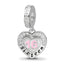 Sterling Silver Reflections Rh-plated Enameled & CZ 16 Dangle Bead