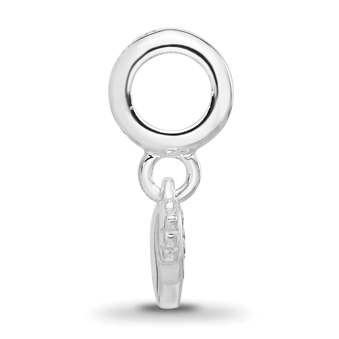 Sterling Silver Reflections Rh-plated CZ Heart with Wings Dangle Bead Secondary image
