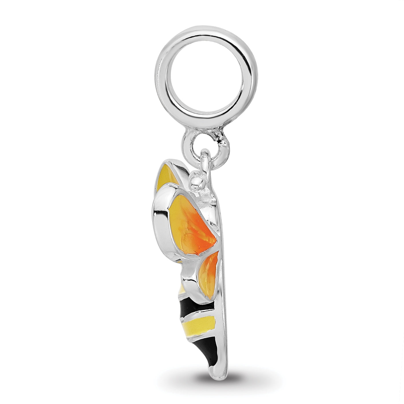 Sterling Silver Reflections Rh-plated Enamel BumbleBee Dangle Bead Secondary image