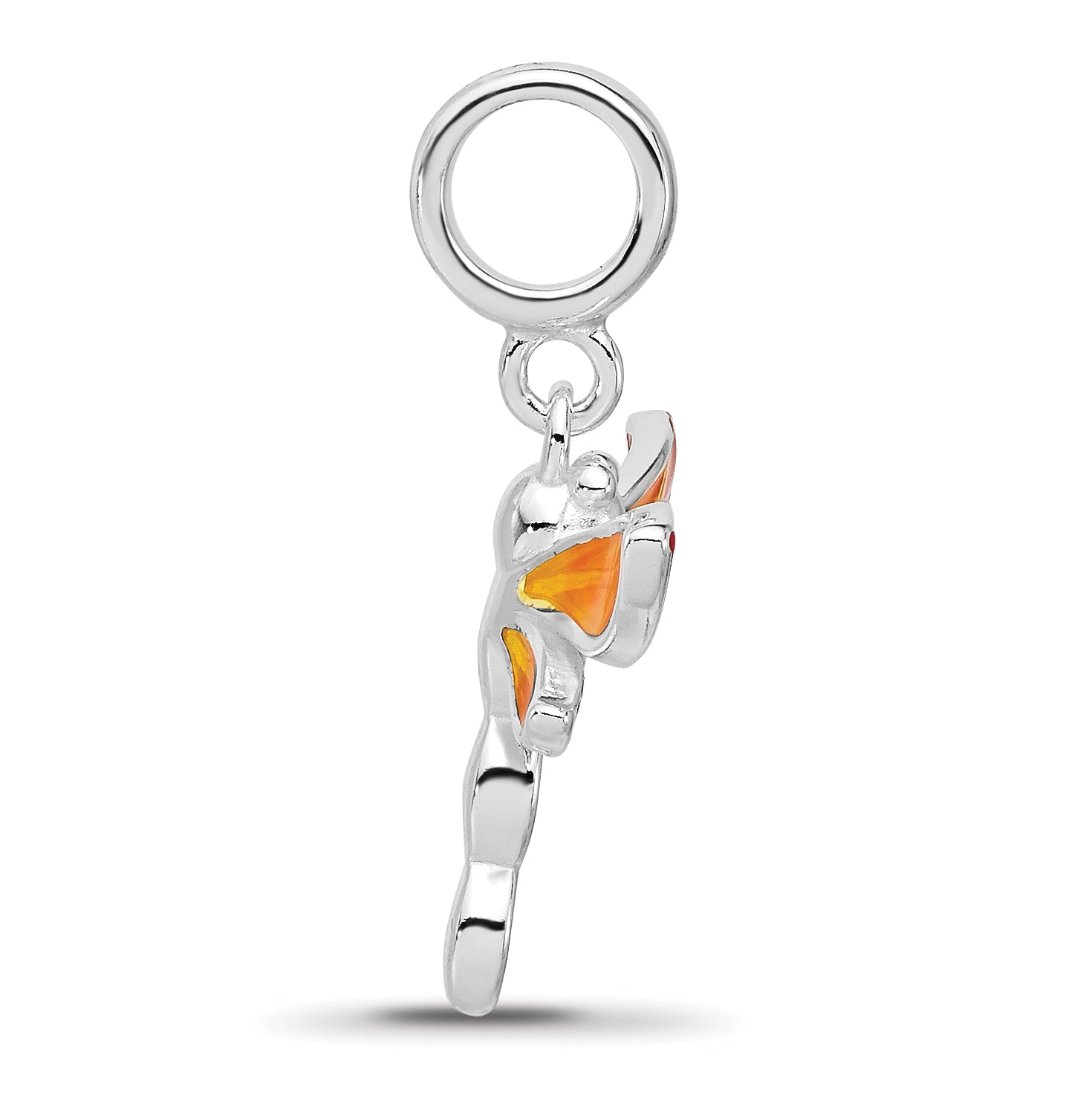 Sterling Silver Reflections Rh-plated Enamel Dragonfly Dangle Bead Secondary image