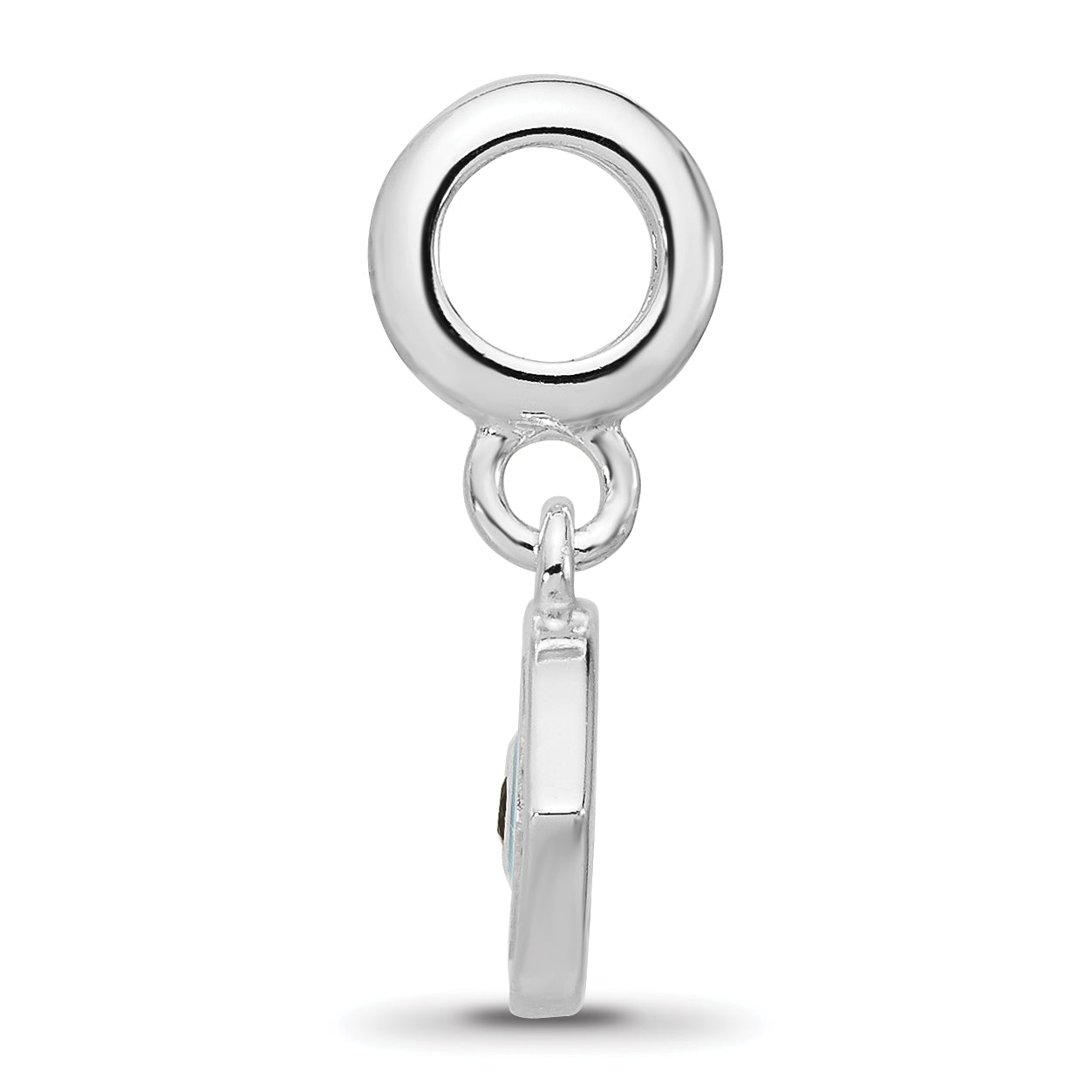 Sterling Silver Reflections Rh-plated Enamel & CZ Eye Dangle Bead Secondary image
