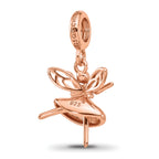 Sterling Silver Reflections Rose Gold-plated Fairy Dangle Bead