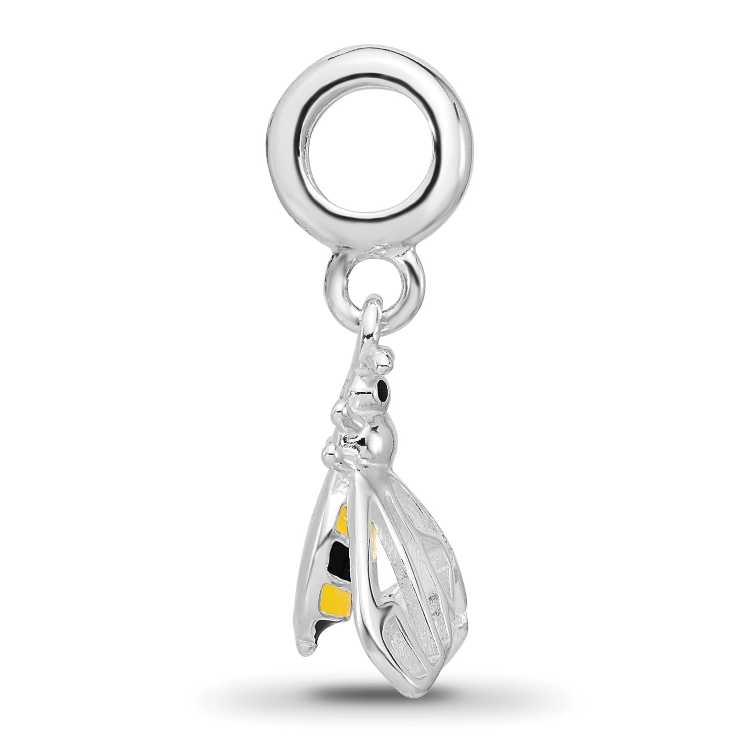 Sterling Silver Reflections Rh-plated Enameled Bee Dangle Bead Secondary image
