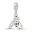 Sterling Silver Reflections Rh-plated Enameled Bee Dangle Bead