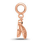 Sterling Silver Reflections Rose Gold-plated CZ Lady Bug Dangle Bead