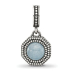 Sterling Silver Reflections Antiqued Blue Chalcedony Dangle Bead