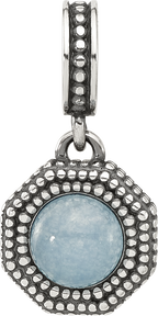 Sterling Silver Reflections Antiqued Blue Chalcedony Dangle Bead