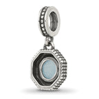Sterling Silver Reflections Antiqued Blue Chalcedony Dangle Bead