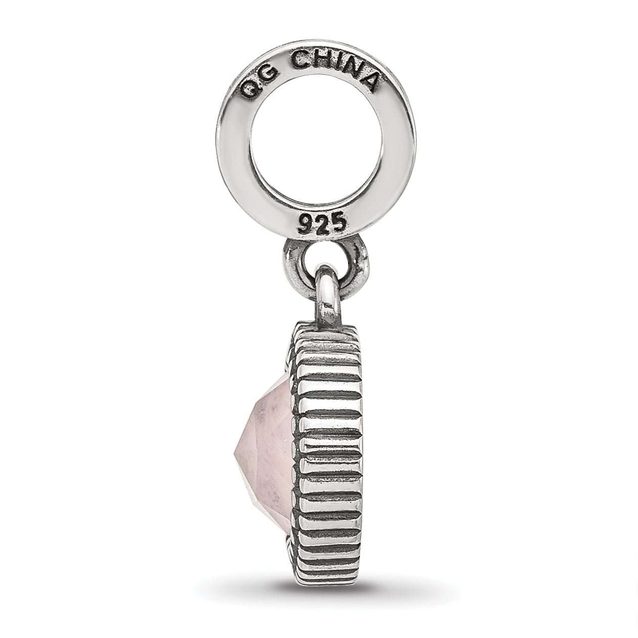 Sterling Silver Reflections Antiqued Pink Chalcedony Dangle Bead Secondary image