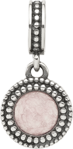 Sterling Silver Reflections Antiqued Pink Chalcedony Dangle Bead