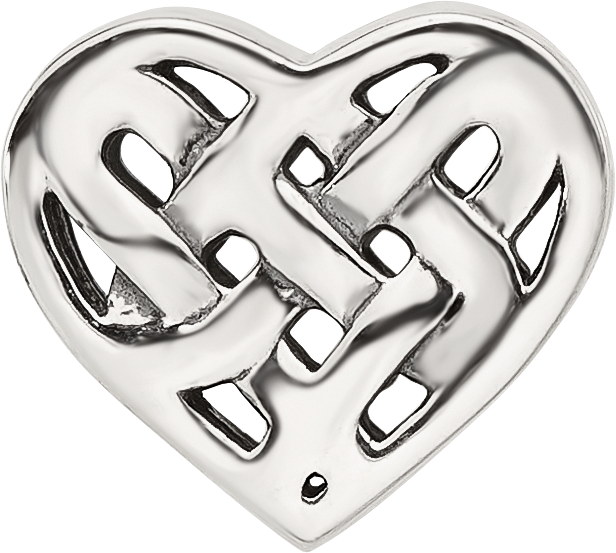 Sterling Silver Reflections Woven Heart Bead