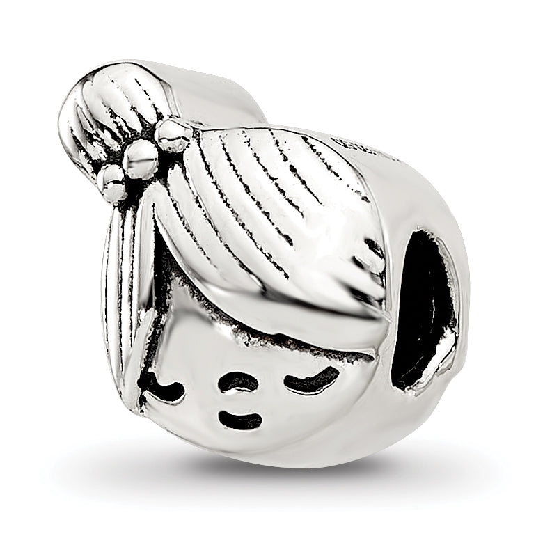 Sterling Silver Reflections Little Girl Head Bead
