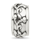 Sterling Silver Reflections Scroll Design Spacer  Bead