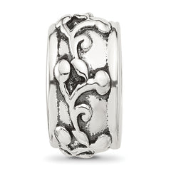 Sterling Silver Reflections Scroll Design Spacer  Bead