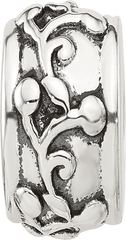 Sterling Silver Reflections Scroll Design Spacer  Bead