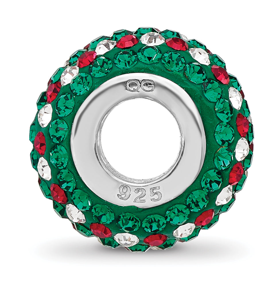Sterling Silver Reflections RH-plated Red/Green/White Preciosa Crystal Bead Secondary image