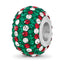 Sterling Silver Reflections RH-plated Red/Green/White Preciosa Crystal Bead