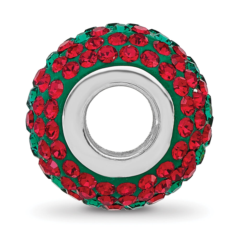 Sterling Silver Reflections RH-plated Red/Green Preciosa Crystal Bead Secondary image