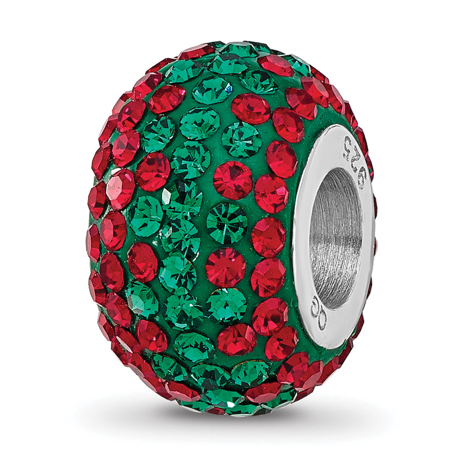 Sterling Silver Reflections RH-plated Red/Green Preciosa Crystal Bead Main image