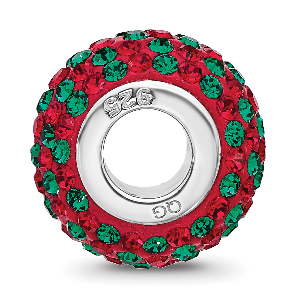 Sterling Silver Reflections RH-plated Red/Green Preciosa Crystal Bead Secondary image