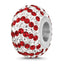 Sterling Silver Reflections RH-plated Red/White Preciosa Crystal Bead