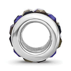 Sterling Silver Reflections RH-plated Blue/Grey Preciosa Crystal Bead