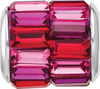 Sterling Silver Reflections RH-plated Pink/Red Preciosa Crystal Bead