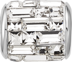 Sterling Silver Reflections Rhodium-plated Clear Preciosa Crystal Bead