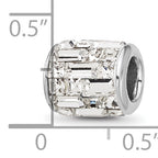 Sterling Silver Reflections Rhodium-plated Clear Preciosa Crystal Bead