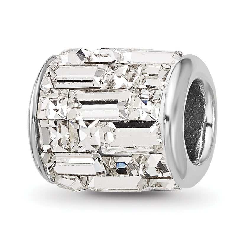 Sterling Silver Reflections Rhodium-plated Clear Preciosa Crystal Bead Main image