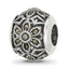 Sterling Silver Reflections Antiqued Floral Marcasite Bead