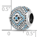 Sterling Silver Reflections Rhodium-plated Blue Nano Crystal Bead