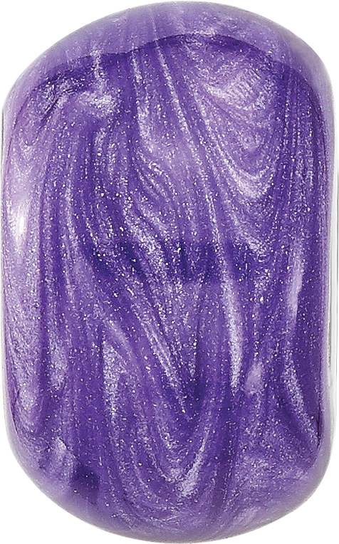 Sterling Silver Reflections Rhodium-plated Shimmer Purple Enameled Bead