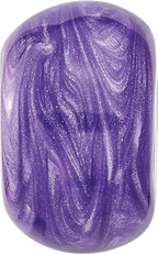 Sterling Silver Reflections Rhodium-plated Shimmer Purple Enameled Bead