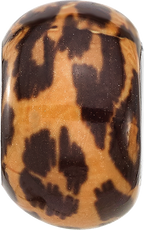 Sterling Silver Reflections Rhodium-plated Leopard Foil Enamel Overlay Bead